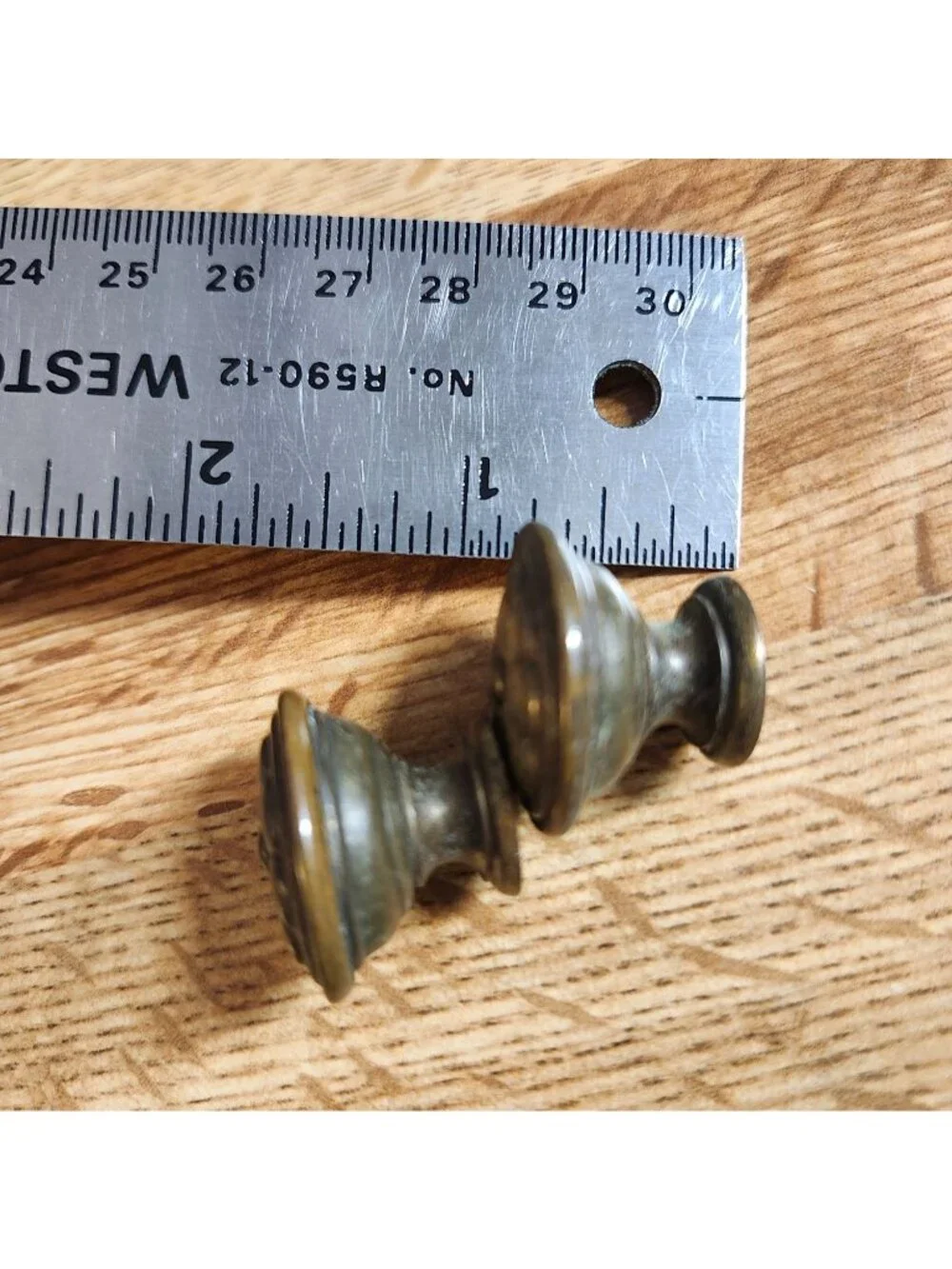 3- Vintage Brass Flower Design Round Drawer Knobs Cabinet Pulls